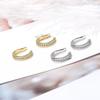 Elegant Clip On Ear Cuff With Crystals Accent Comfortable Copper Without Piercing Ear Jewelry for Women