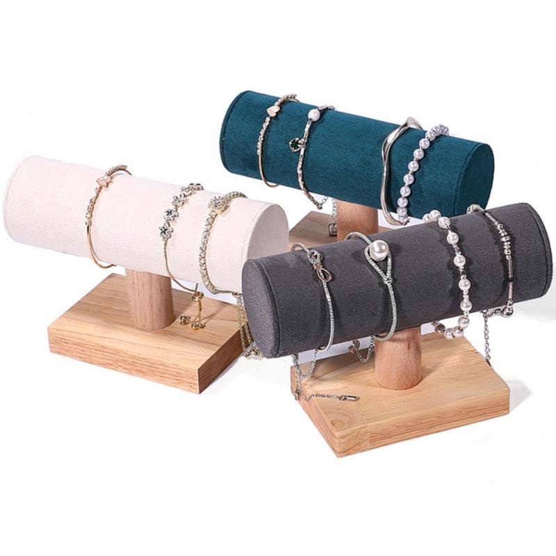 Wood Bracelet Display Stand Stylish Jewellery Holder Jewelry Storage Organizer for Wristchain Bangles Accessory Rack