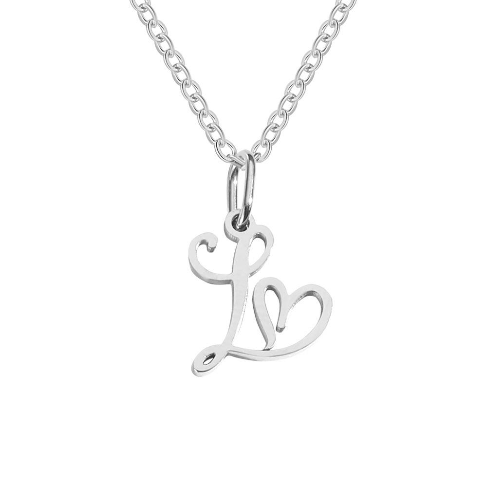 St. Delan Versatile 26-Letter Stainless Steel DIY Necklace Pendant