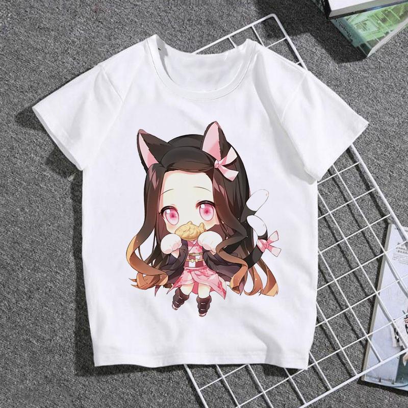 

Casual Cute Anime Demon Slayer Kimetsu No Yaiba Graphic Print Kids T-Shirt Funny Summer Tees Loose White Short Sleeve Women Tops XXXL