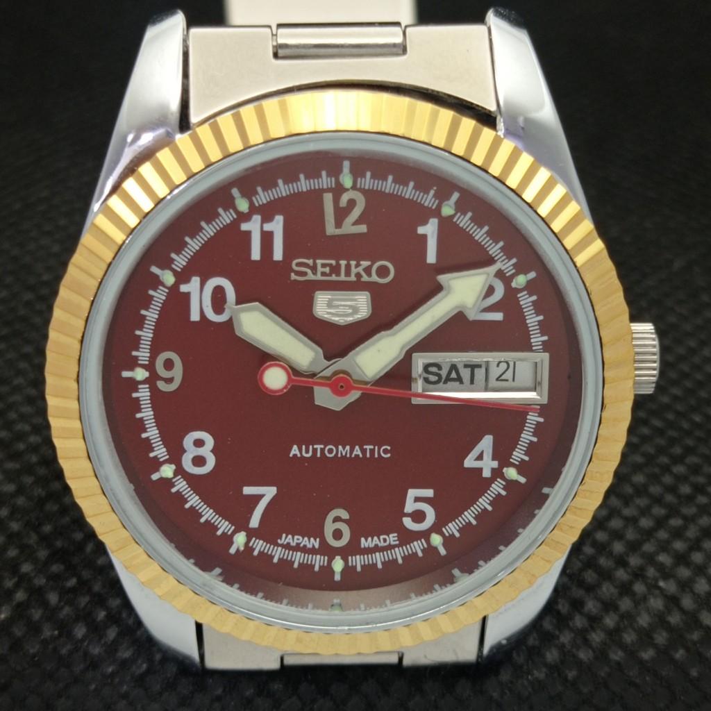 BRUKT SEIKO 5 AUTOMATISK JAPAN HERRE KLOKKE SJELDEN GYLDEN URVERK 575a-a304886-9 SKU575a-a304886
