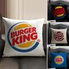 H-Hun Burgerr King Brand Cushion Cover Natural Linen Organic Fabric Double-Sided Printing Sofa Home Decor Gift Pillow Case
