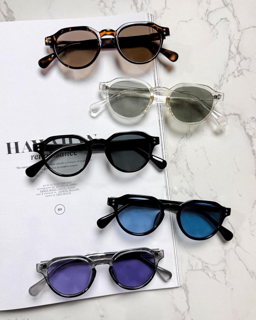 Photochromic Polarized Crown Panto Sunglasses black light Brand Popular Stylish Fashion Glasses UV Protection [Flex] (F L gray-black) Women's Men's