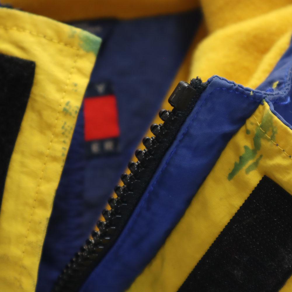 TOMMY HILFIGER 90s Old Flag Tag Nylon jacket M Blue Back fleece Men's Used