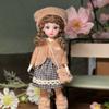 30cm BJD Toddler Princess Doll with Long Hair and Flower Accessory
