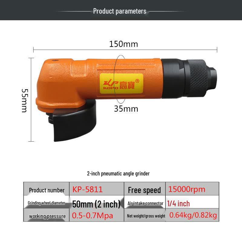 KOPO Pneumatic Angle Grinder CN plug (adapter included)