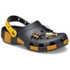 Crocs EVA Comfortable and Versatile Simple Hole Shoes Unisex Black and Yellow
