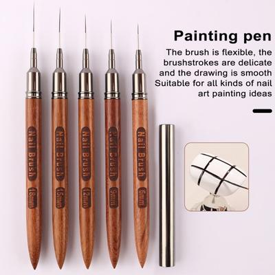 Nail Art Liner 6/9/12/15/18mm Super Fine Brush DIY Drawing Lines Stripe Flower Pattern Multifunctional Manicure Painting Pen Professional Nail