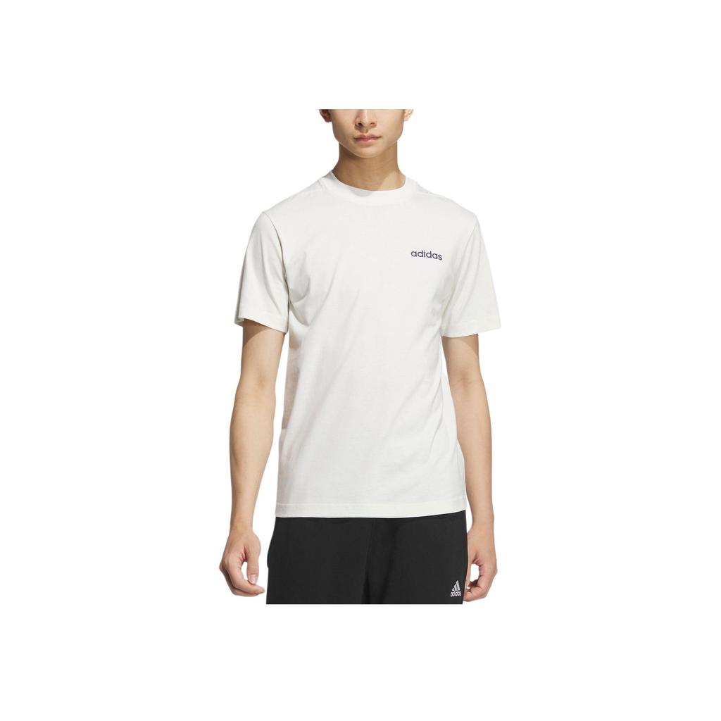Adidas Pure Cotton Sports Casual Short Sleeve T-Shirt Unisex Tops Han-Jade-White JL9653