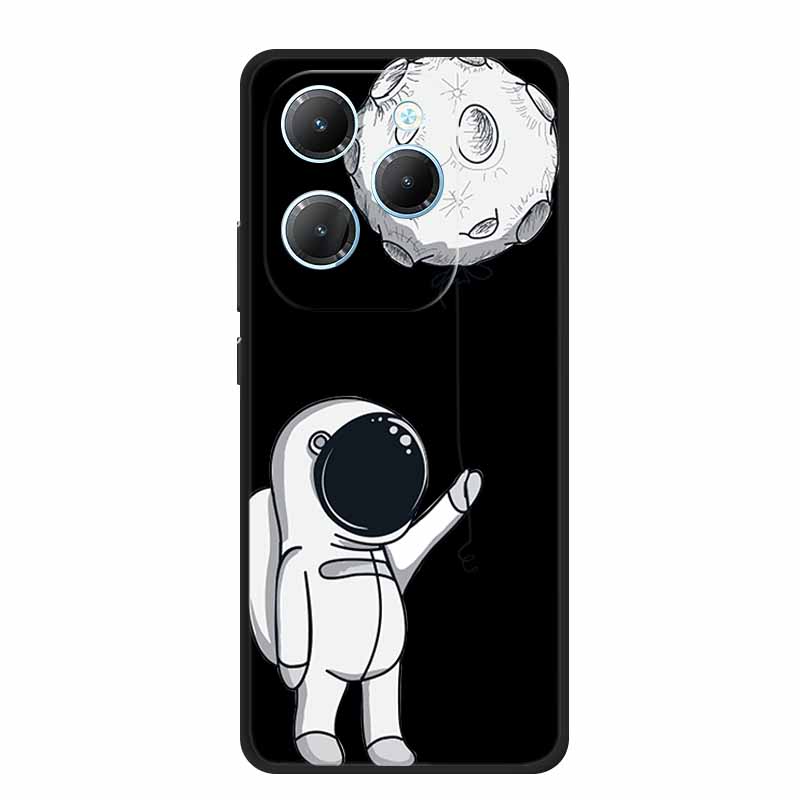 For Infinix Hot 40 Pro Case Hot40 Pro Black Silicone Soft Phone Case For Infinix Hot 40 Pro Back Cover Case 6.78" Cute Cartoon
