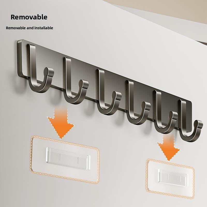 No-Drill Adhesive Wall-Mounted Bathroom Coat Hook with No-Trace Design