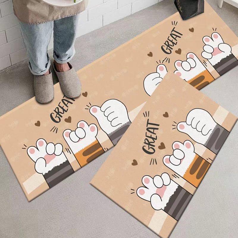 Cute Animal Kitchen Floor Mat - Absorbent & Anti-Slip Long Carpet for Home Entrance