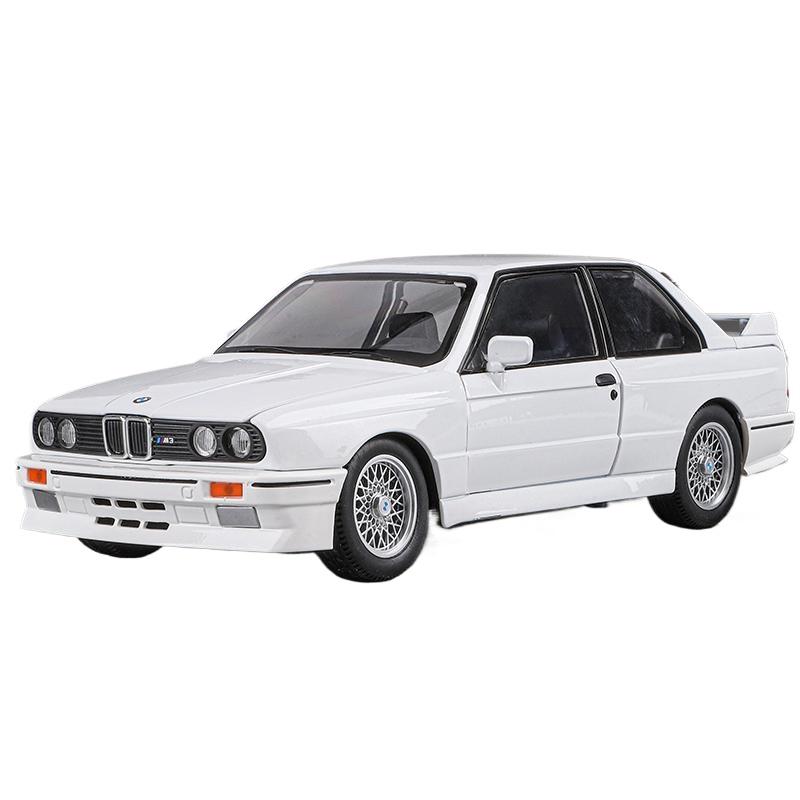

1/24 BMW M3 E30 игрушечная модель автомобиля литая металлическая миниатюрная машина инерционная звук свет двери открываются коллекция подарок для мальчиков белый