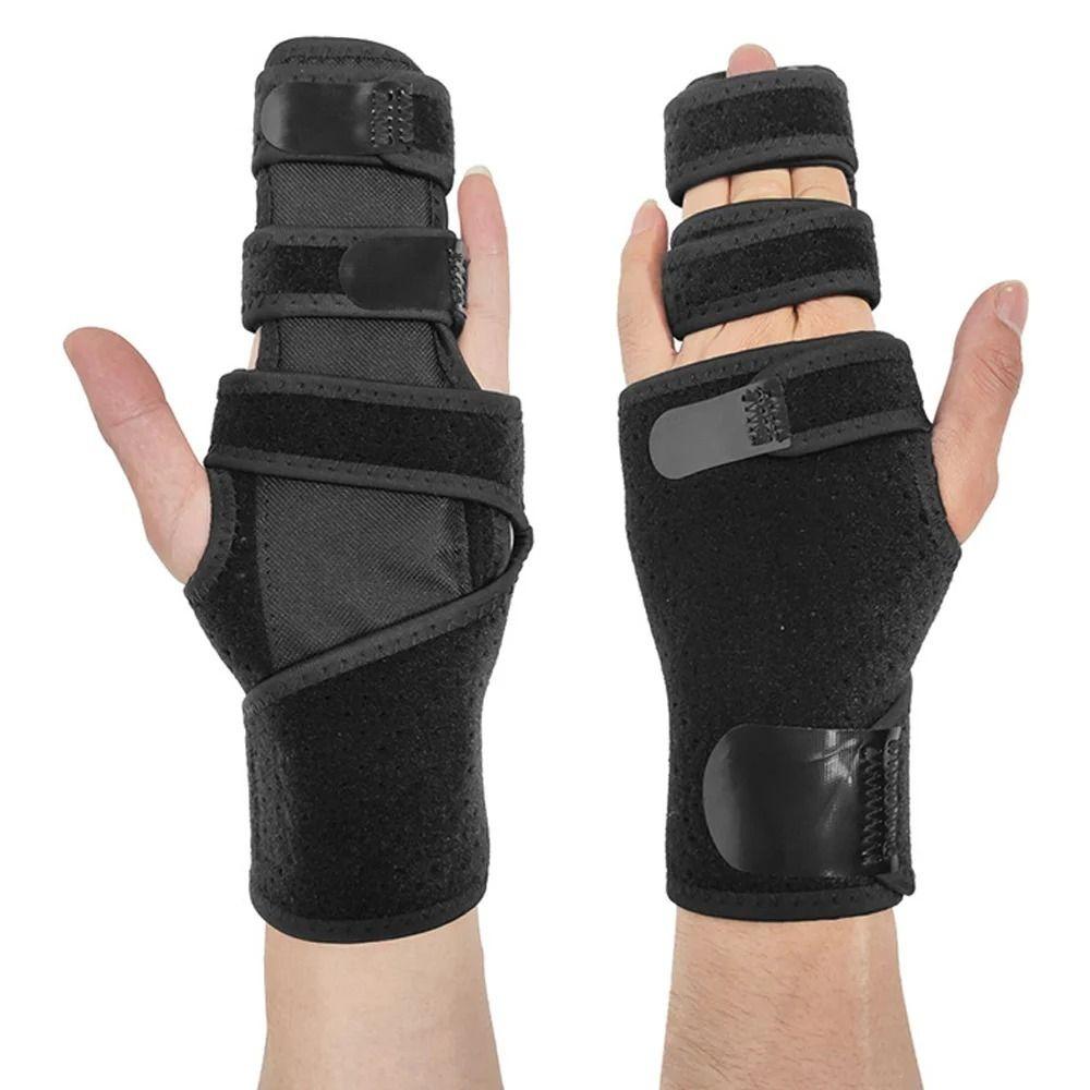 Locking Double Fingers Splint Adjustable Hand Support Brace Universal Stabilizer Wrap  Fracture