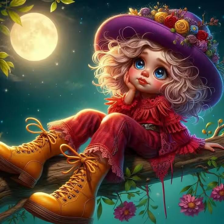 Diamond Painting Art 5D DIY Naughty Cute Little Girl With Cat Diamond Mosaic Apple Tree 5D Rhinestone Cross Stitch Home Decor