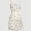 European and American Spring and Summer Slim Fit Sexy Lace Floral Suspender Dress for Women