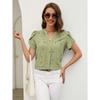 Summer new V-neck love petal pattern women's casual T-shirt top
