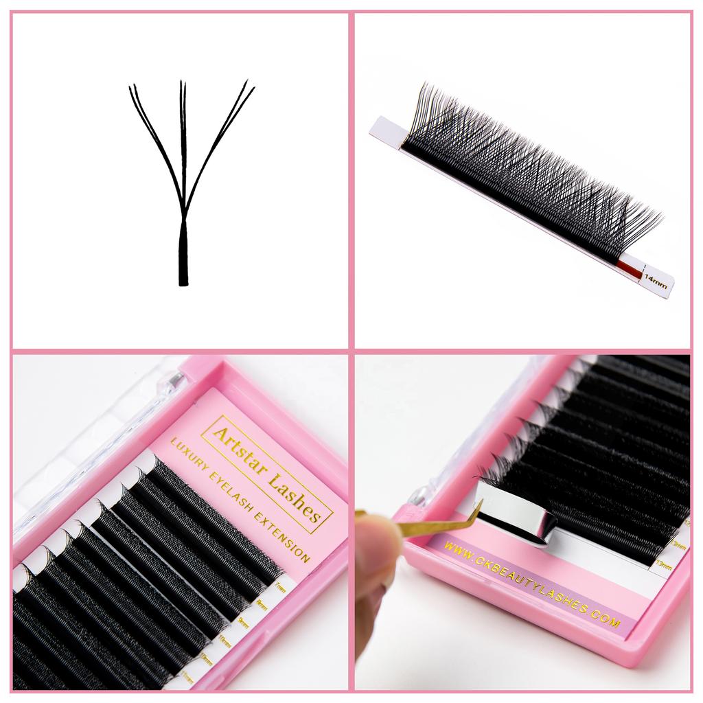 0.07 D Mix8-15 W Russian Eyelashes 12 Rows Volume Lashes Extension W Lash Extensions