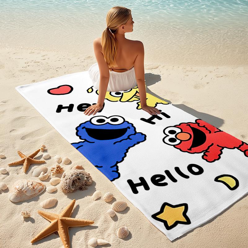 Sesame Street beach towel Outdoor camping Beach towel for vacation swim Outdoor pool Absorbent bath towel