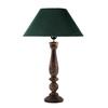 58 Cm Floral Carved Black Wood Table Lamp with Green Shade Bedroom, Dining Room, Hotel Room, Living Room, Office Decorative Bulb Not Included