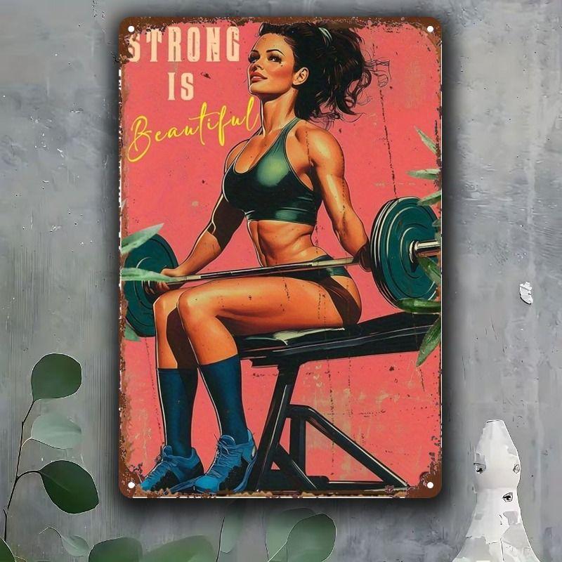 Fitness Motivation Metallblechschild Gewichtheben Fitness Poster Man Cave Garage Heimwanddekor 8x12 Zoll