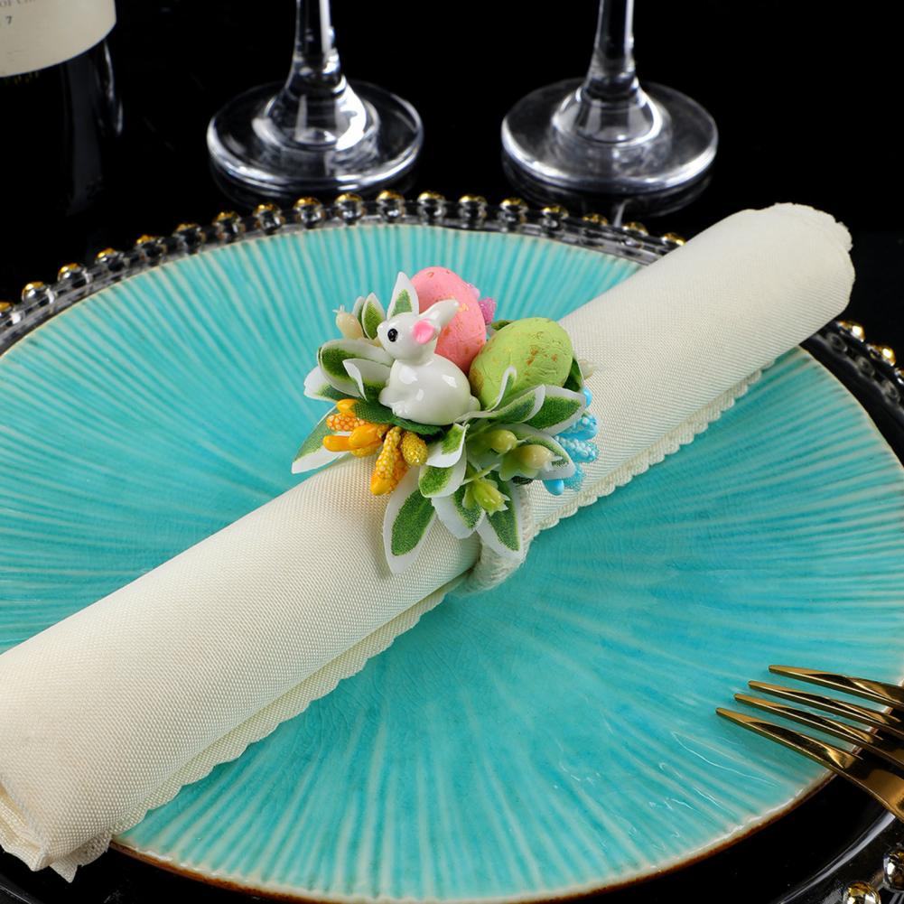 Hasenohren-Serviettenhalter Osterhase Serviettenringe mit Hasenohren-Design Festliche Osterei-Serviettenhalter Frühlings-Dinnerparty