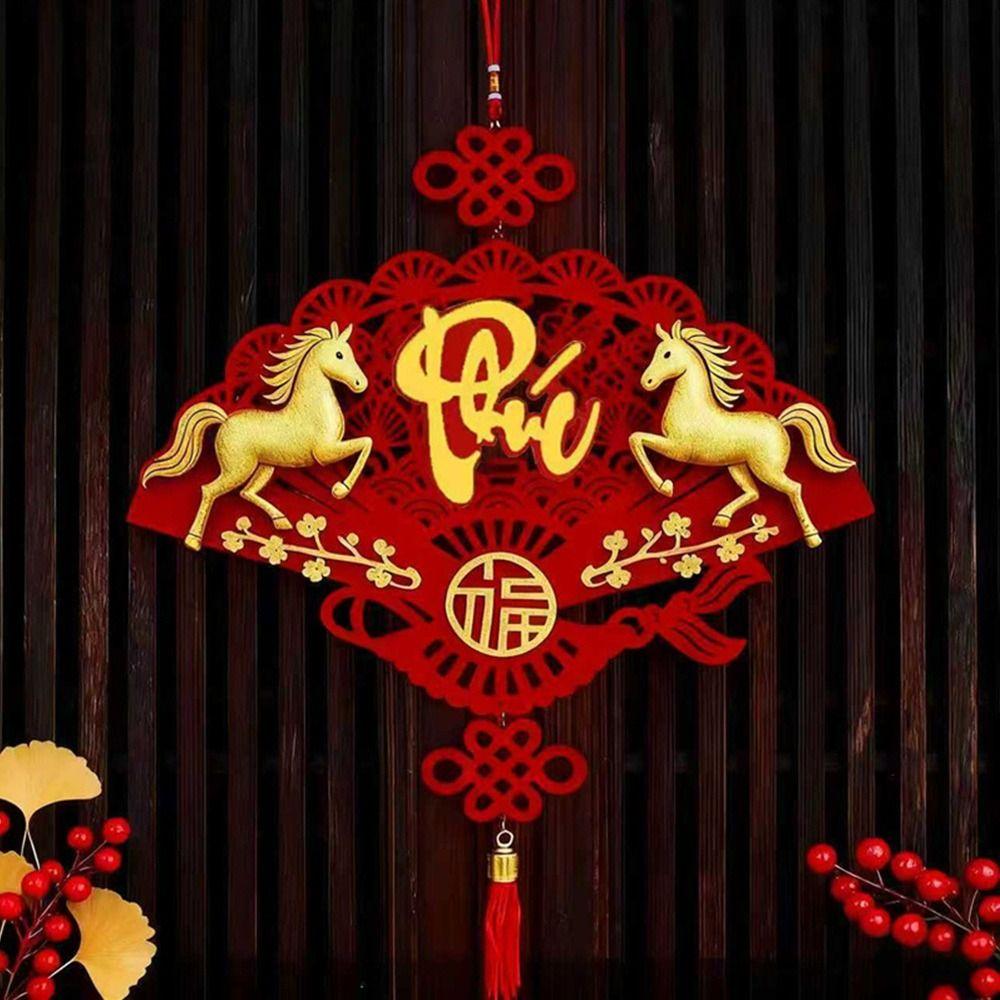 2026 Paard Lentefestival Hangend Ornament Kwastje Vietnamees Vietnamees Maan Ornament Muur Raam Deur Hangend Decor