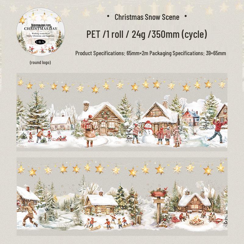 Tomato Girl Christmas Landscape PET Tape: Holiday Journal DIY Stickers