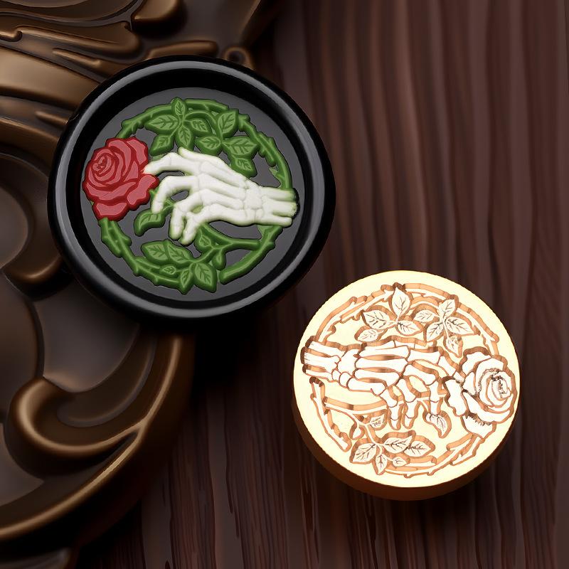 

Halloween Series Lacquer Seal Head Brass Three-dimensional Embossed Hand Account Envelope Greeting Card Wax Seal Decoration
