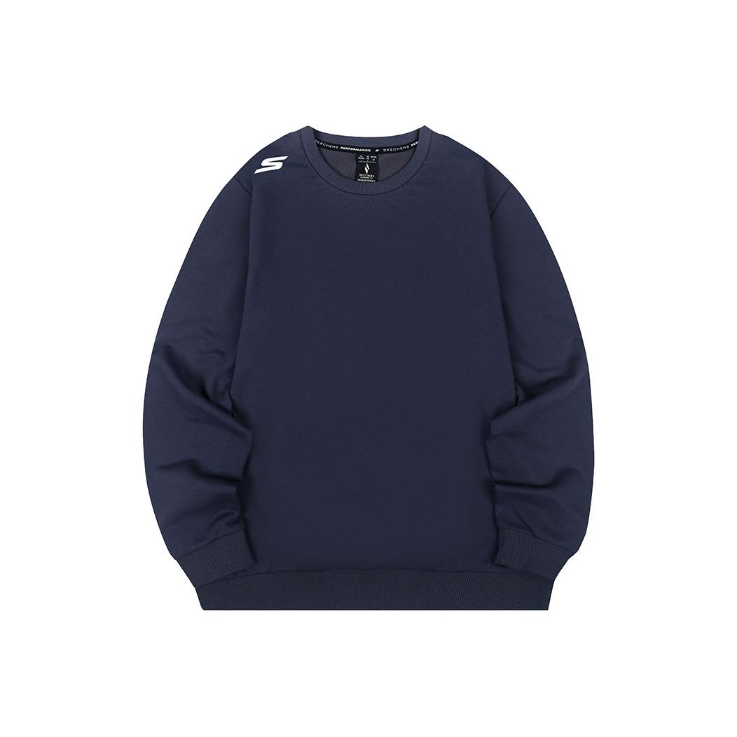 Skechers Basic Letter Print Casual Commuting Versatile Layering Crew Neck Pullover Sweatshirt Men tops Odyssey-Gray P425M232-026R 2XL