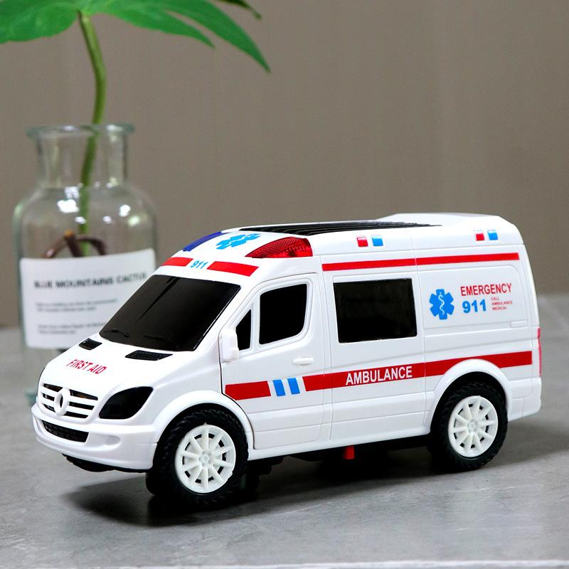 

Детская электрическая универсальная полицейская машина музыкальная световая имитация пожарная машина скорая помощь может открывать дверь игрушечная машина белый