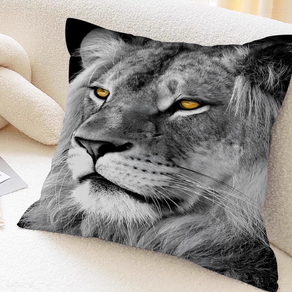 Federa per Cuscino Leone Animale Copricuscino da Lancio per Auto Divano Auto Regalo di Natale 40x40cm 45x45cm