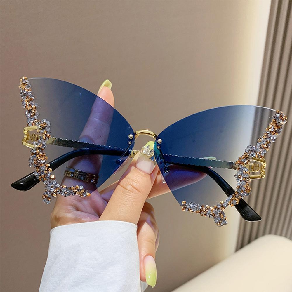 Diamond Butterfly Sunglasses for Women for Driving Fishing Hunting Hiking Sports