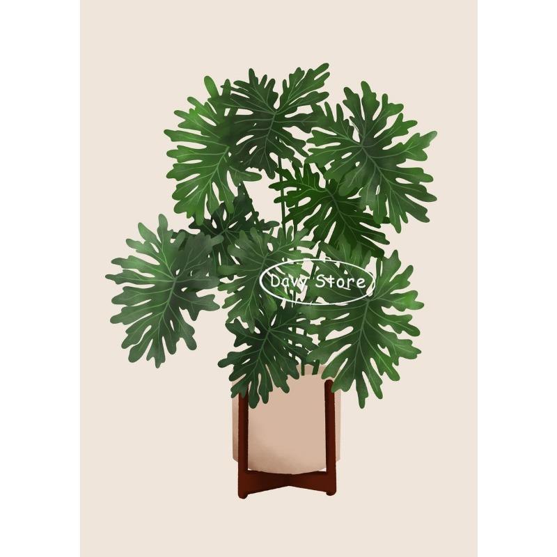 House Plants Monstera Philodendron Poster and Print Canvas Painting Potted Botanical Leaves Wall Art Picture for Room Home Decor