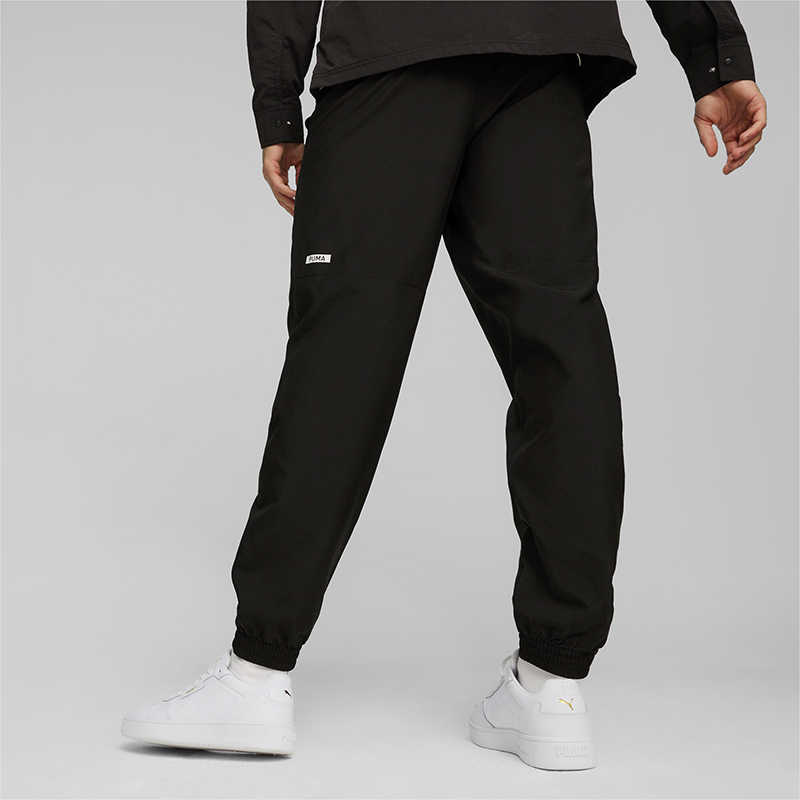 Puma Solid Color Breathable Elastic Waistband Tapered Knit Sports Pants Men Bottoms Black 682188-01