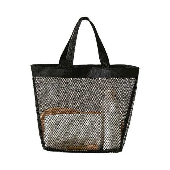 Mesh Beach Bag, Large Capacity Foldable Tote Bag, Sandproof Dirt-Resistant Portable Fitness Shower Bag, for Beach And Swimming Pool