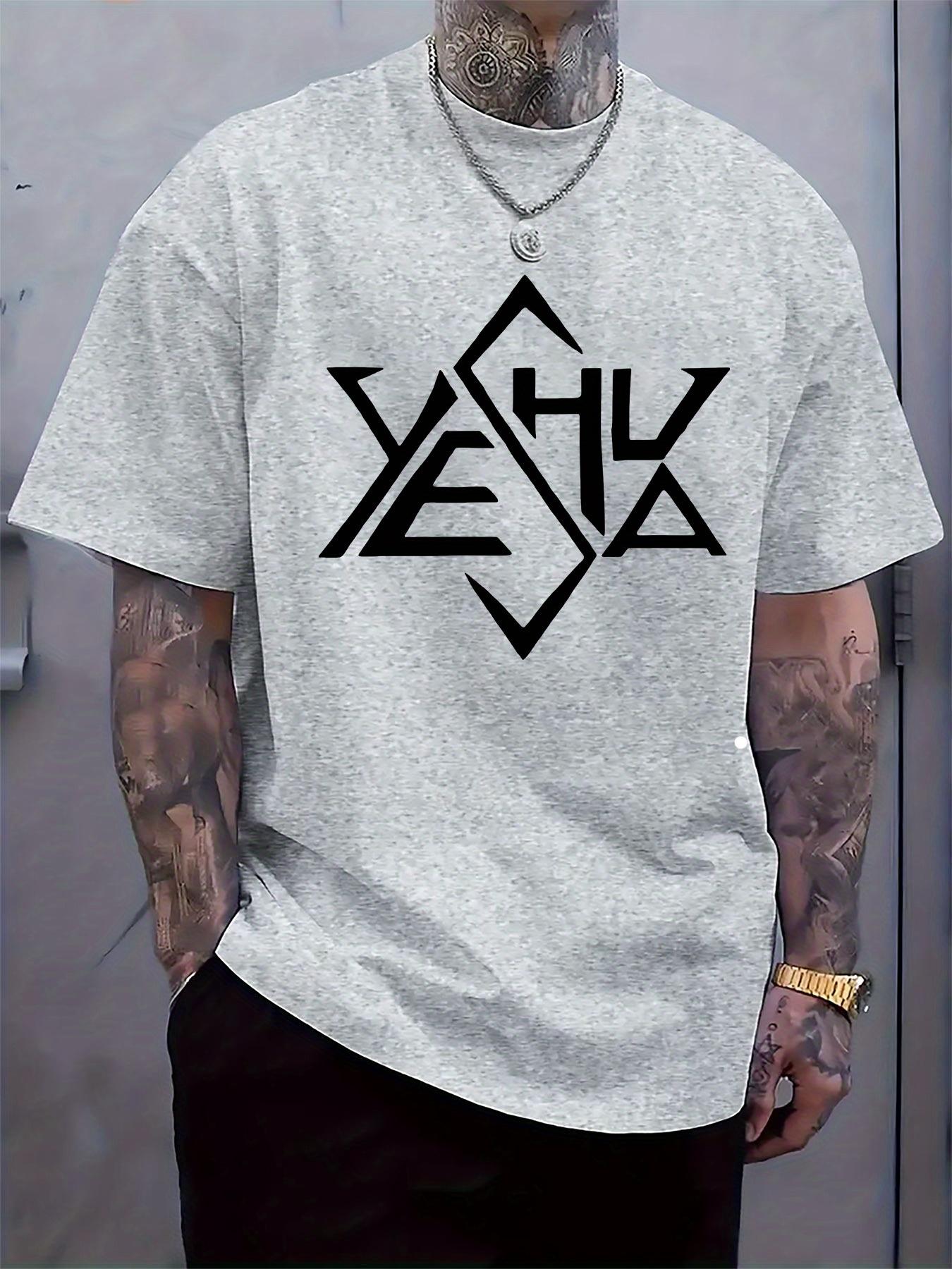 Artistic YEAH Print Tshirt - Casual Crew Neck S