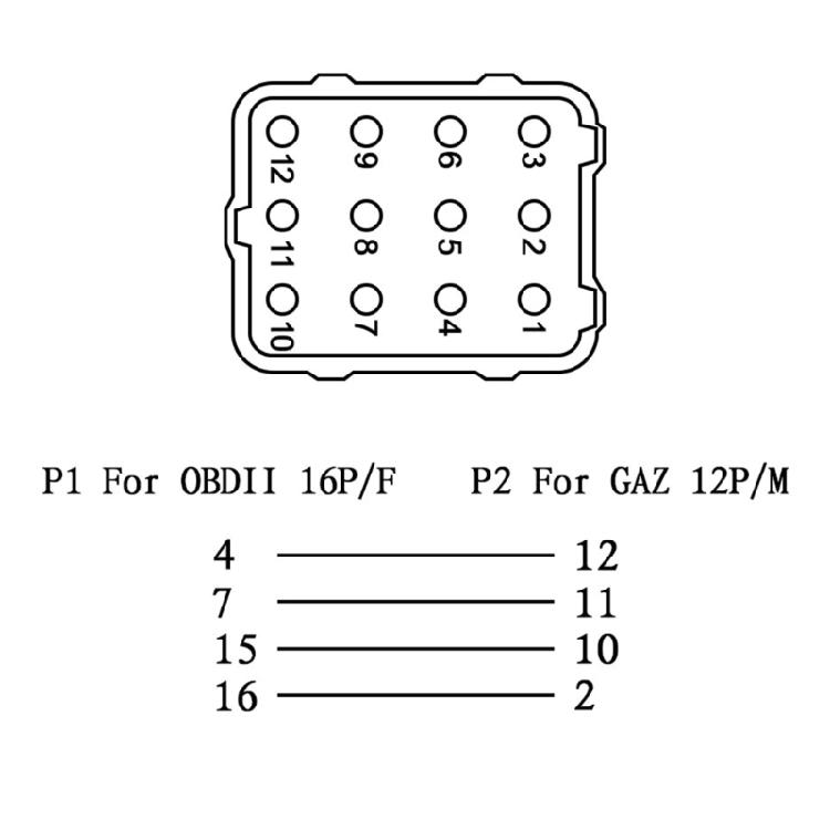 Professional Diagnostic Conversion Cable Cord Suitable for GAZ Truck Fault Detection Scanner Adapter Wire 12Pin To 16Pin