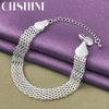 CHSHINE 925 Sterling Silver 10mm Weaving Geometry Bracelet For Women Men Party Fashion Charm Jewelry