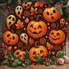 Halloween Pumpkin Iron Metal Wall Art Retro Round Sign Home Decor