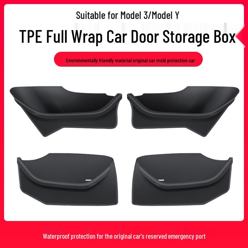 Tesla Model Y Velvet Door Slot Storage Box Protector