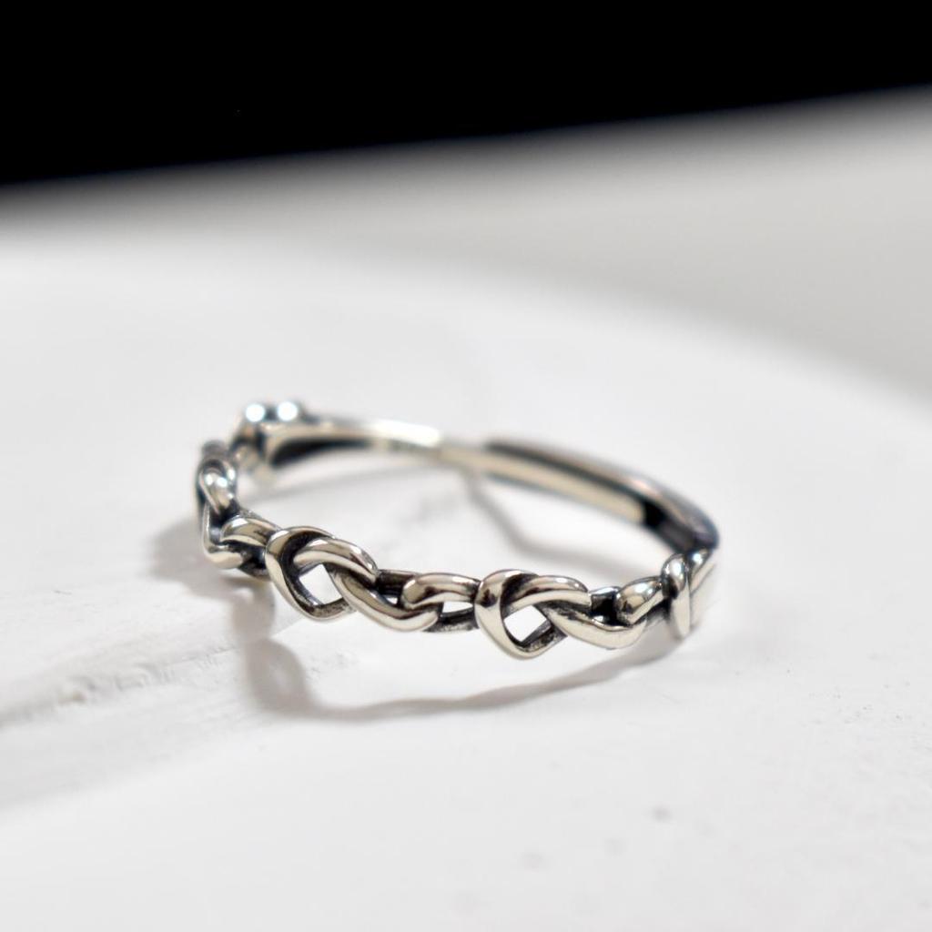 Used Silver s925 mesh chain ring silver925 free size