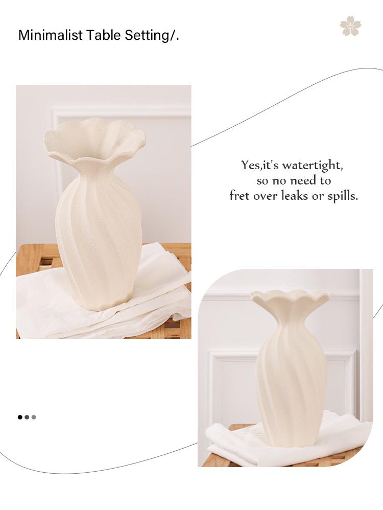 High-End Französische Keramikvase für minimalistische Wohnzimmer – Kunstvolles Trocken- und Hydrokultur-Blumenarrangement