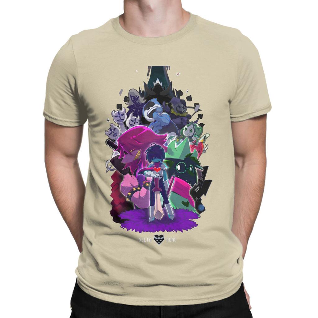 Men Deltarune Cartoon Funny T Shirts  100 Cotton Clothing Cool Short Sleeve O Neck Tees Big Size TShirt