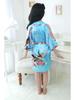 Girls' Silk Peacock Kimono Robe - Children's Nightgown Sleepwear Bathrobe