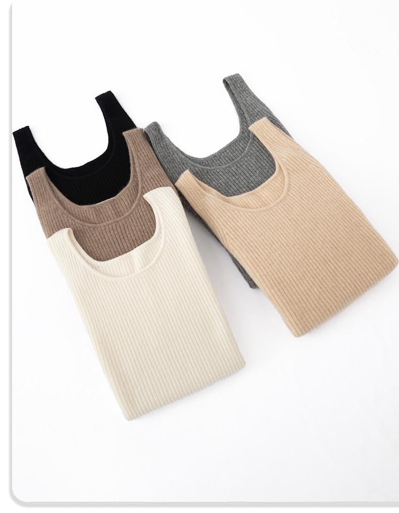 Le Kasha Women's 100% Cashmere Vest: Round Neck, Sleeveless Knit, Versatile Autumn/Winter Layer.