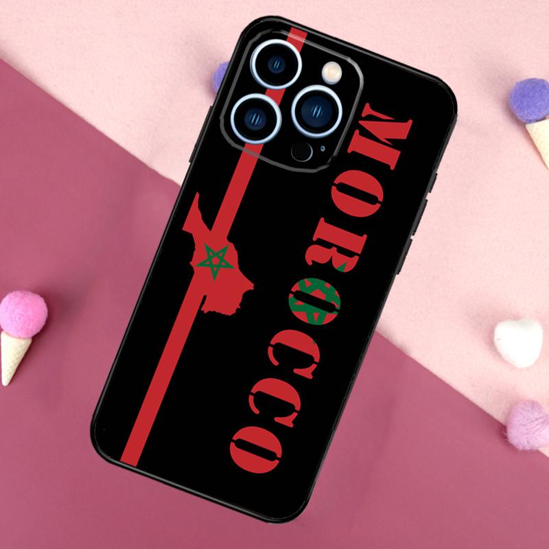 Morocco Flag Coat Of Arms Case For iPhone 15 16 Pro Max 11 12 13 Mini 14 15 Pro Max 15 Plus XR 16e Phone Back Cover