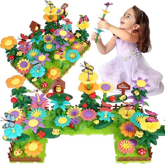 274 PCS Flower Garden Building Set, Educational Flower Building Toy Set, STEM Toy and Preschool Garden Play Set for Toddlers, Flower Toys for Girls 191PCS