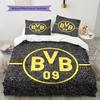 Borussia Dortmund Team Logo Muster Bettwäsche Heimdekoration Geburtstagsgeschenk (1 Bettbezug + 2 Kissenbezüge, ohne Füllung)