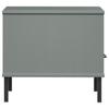 OSLO Nightstand with Metal Legs Grey Solid Pine Wood
